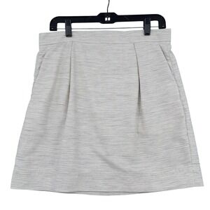 Gap A-Line Mini Skirt Women 12‎ Cotton Spandex Gray White Striped 226235
